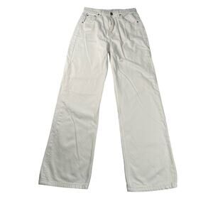 Grey Lab Jeans Womens 29 White Denim High Rise Straight Leg 100% Cotton